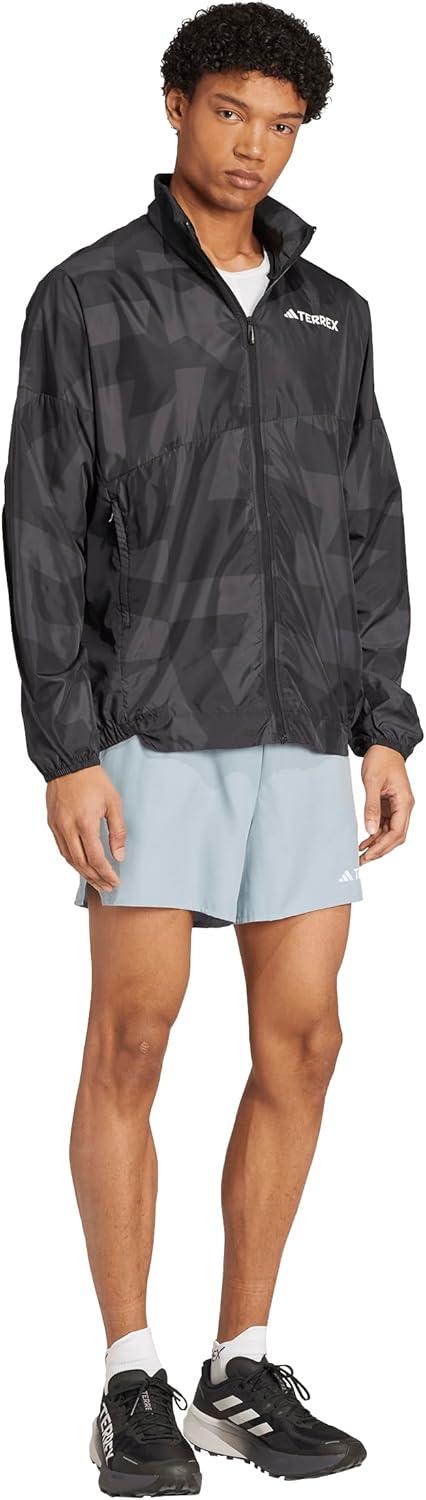 image:imageadidas mens Terrex Multi Printed Trail Running Wind JacketBlackCarbon