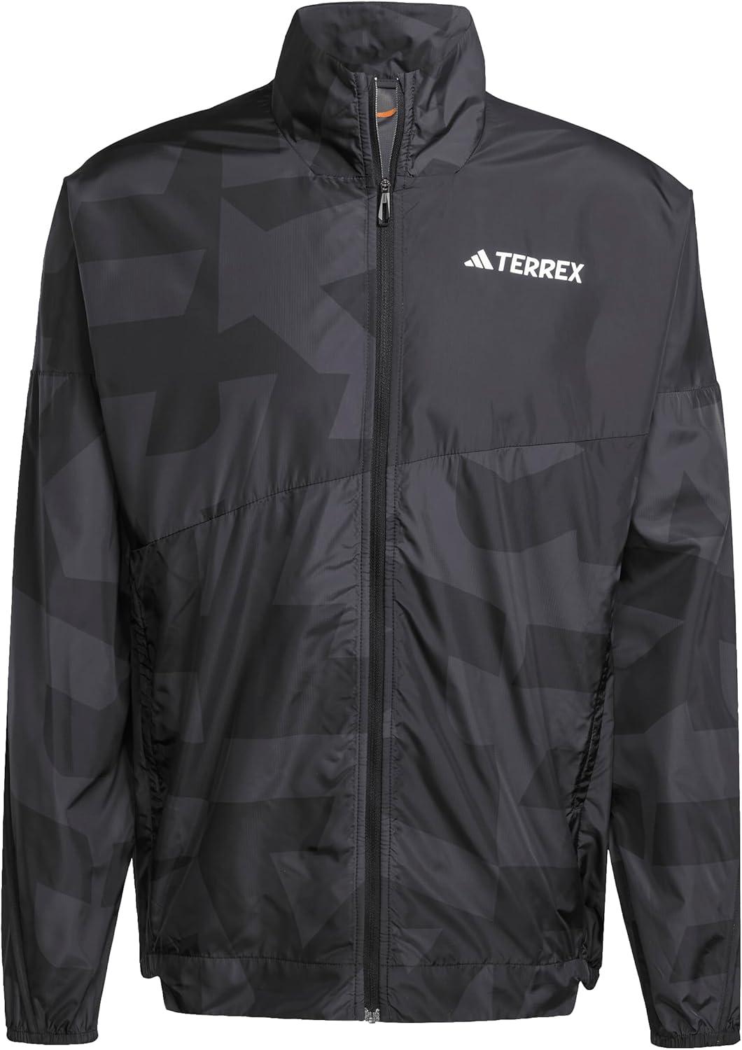 image:imageadidas mens Terrex Multi Printed Trail Running Wind JacketBlackCarbon