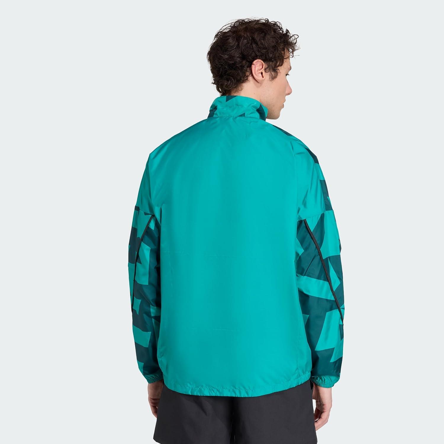 image:imageadidas mens Terrex Multi Printed Trail Running Wind JacketPure TealAurora Ivy