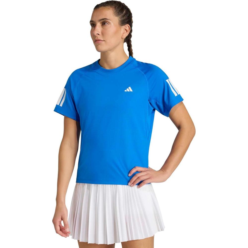 image:imageAdidas Womens Club Tennis Climacool 3Stripes TShirtGlory Blue