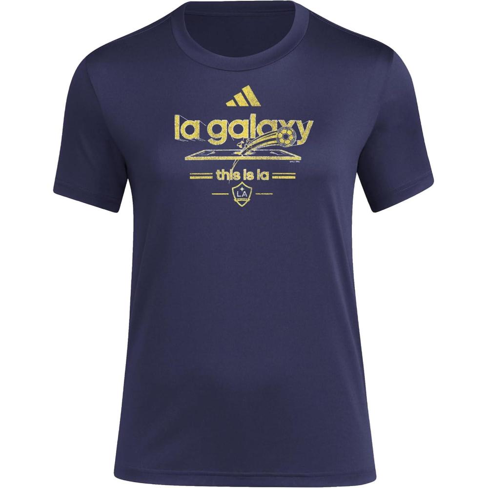 image:imageAdidas Womens Club Tennis Climacool 3Stripes TShirtTeam Navy BlueLa Gallaxy