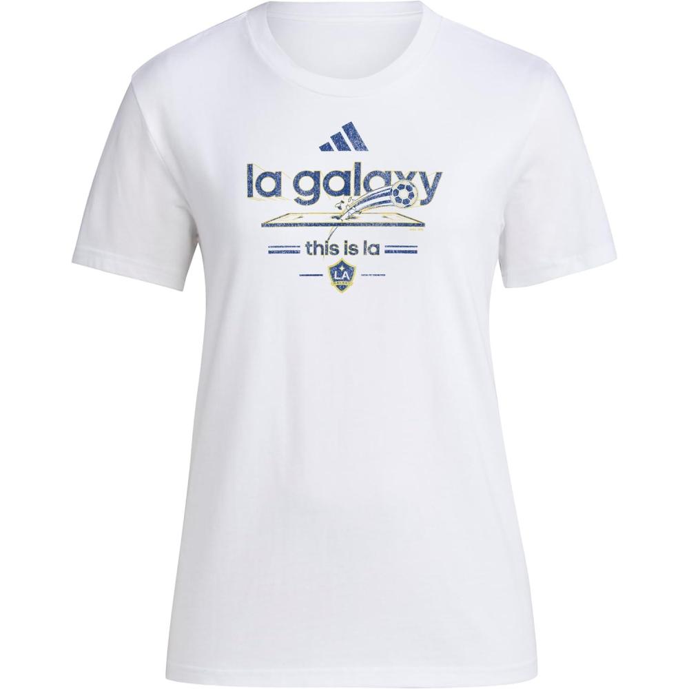 image:imageAdidas Womens Club Tennis Climacool 3Stripes TShirtWhiteLa Gallaxy