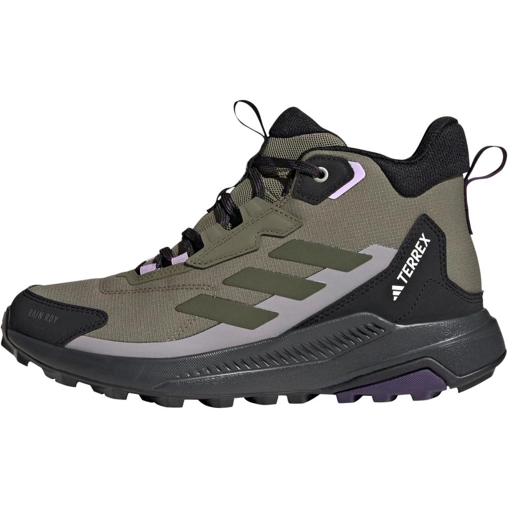 image:imageAdidas Womens Terrex Anylander Mid Top Rainrdy Hiking SneakersOlive StrataNight CargoBlack
