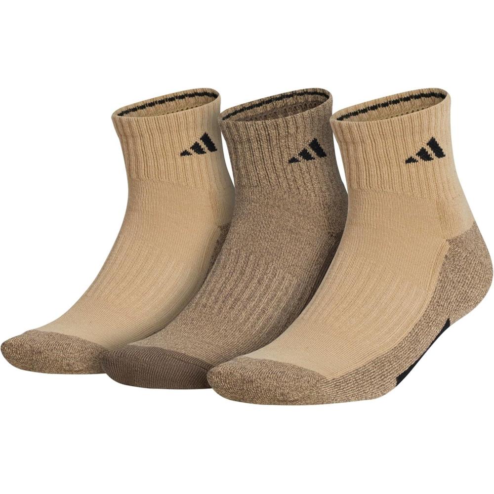 image:imageadidas Mens Cushioned X Socks 3 Pairs Multiple Heights Durable amp ComfortableBeige ToneBlanch CargoBlackQuarter3