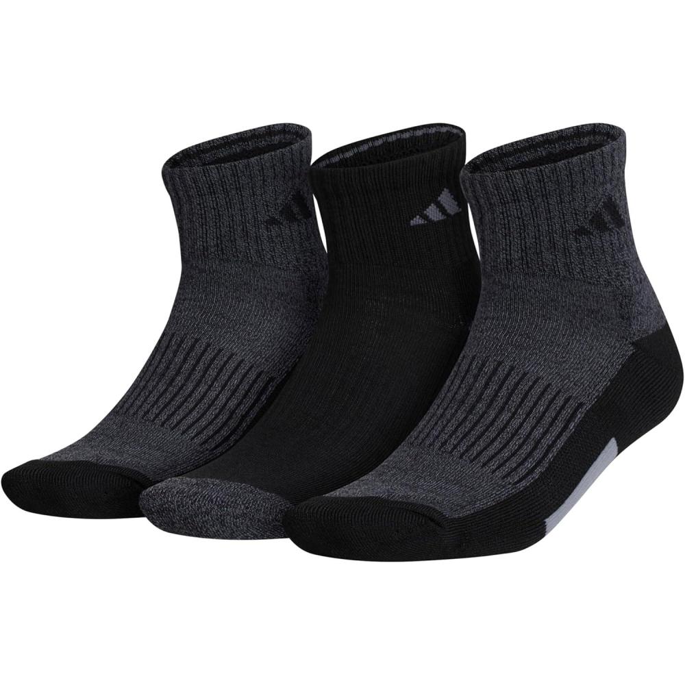 image:imageadidas Mens Cushioned X Socks 3 Pairs Multiple Heights Durable amp ComfortableBlackOnix GreyGreyQuarter3
