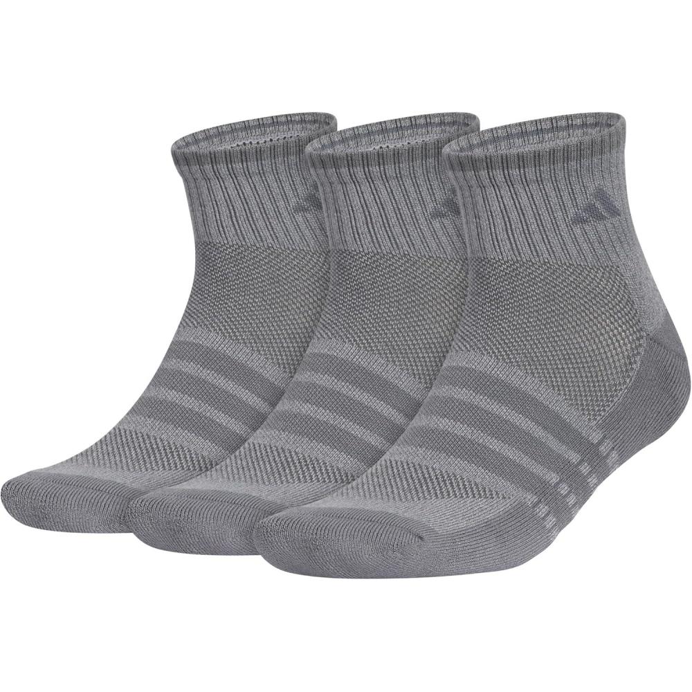 image:imageadidas Mens Cushioned X Socks 3 Pairs Multiple Heights Durable amp ComfortableOnix GreyGreyQuarter4