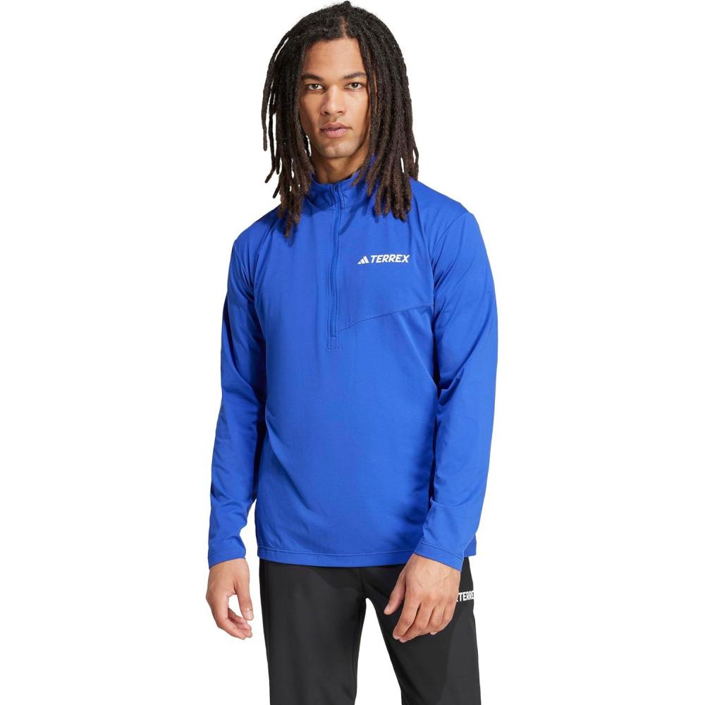 image:imageadidas Mens Terrex Multi HalfZip Long Sleeve Hiking TShirtSemi Lucid Blue