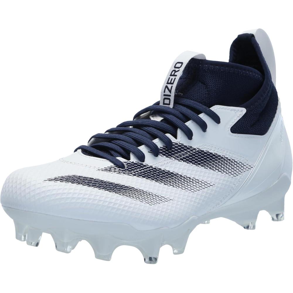 image:imageadidas Unisex Adult Adizero Impact American Football ShoesWhiteTeam Navy BlueWhite