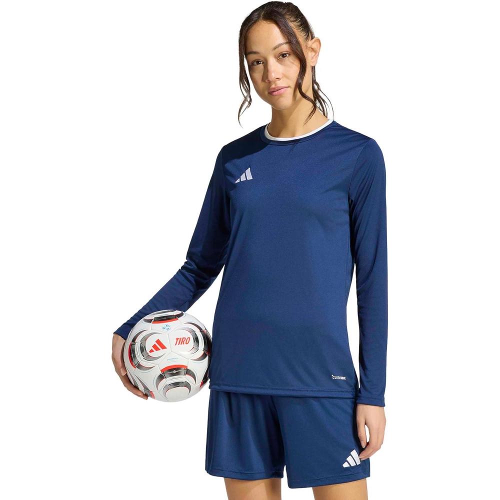 image:imageadidas Womens Entrada26 Long Sleeve Jersey WomenTeam Navy BlueWhite