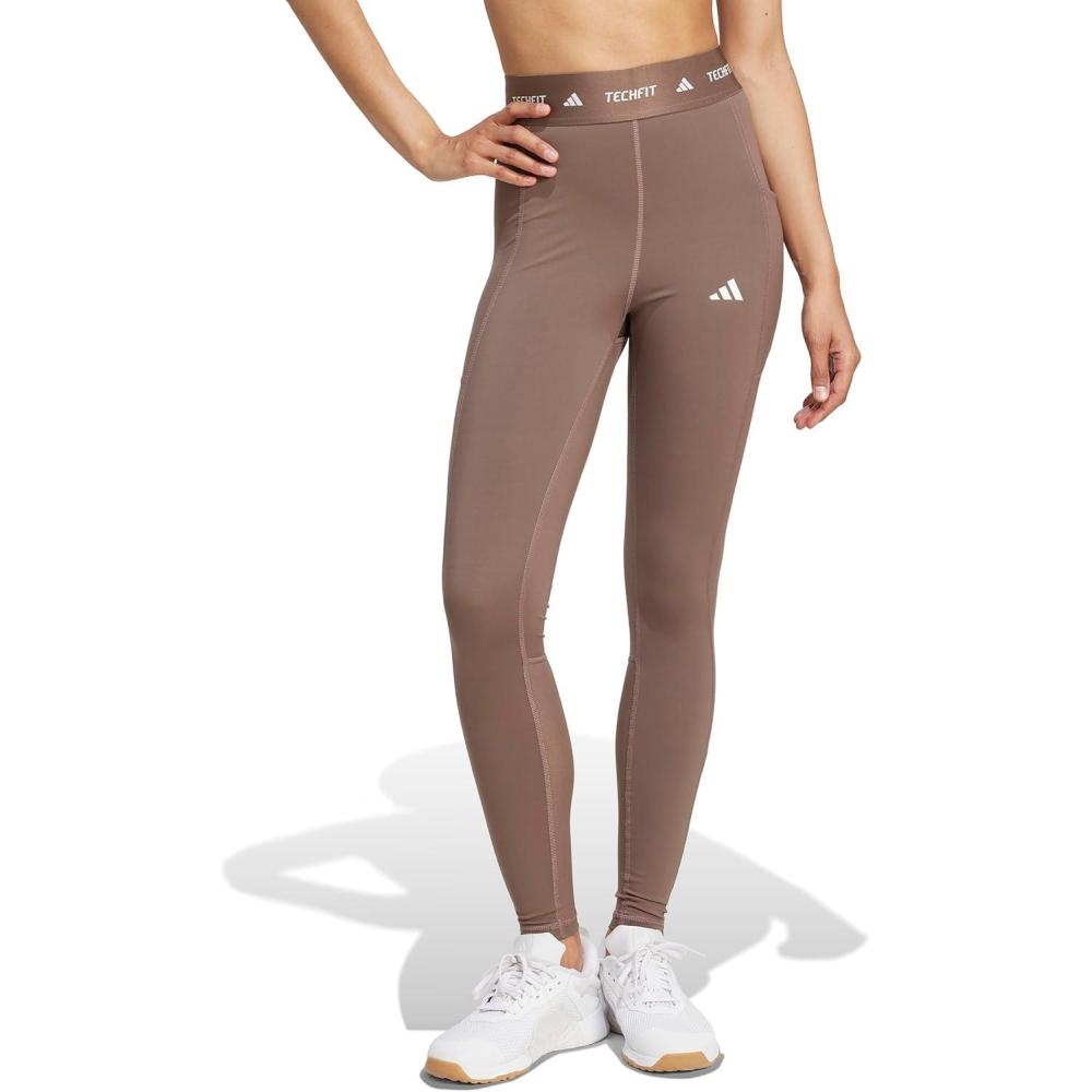 image:imageadidas Womens Techfit Stash Pocket FullLength LeggingsEarth Strata