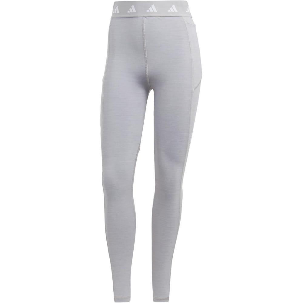 image:imageadidas Womens Techfit Stash Pocket FullLength LeggingsMedium Grey HeatherWhite