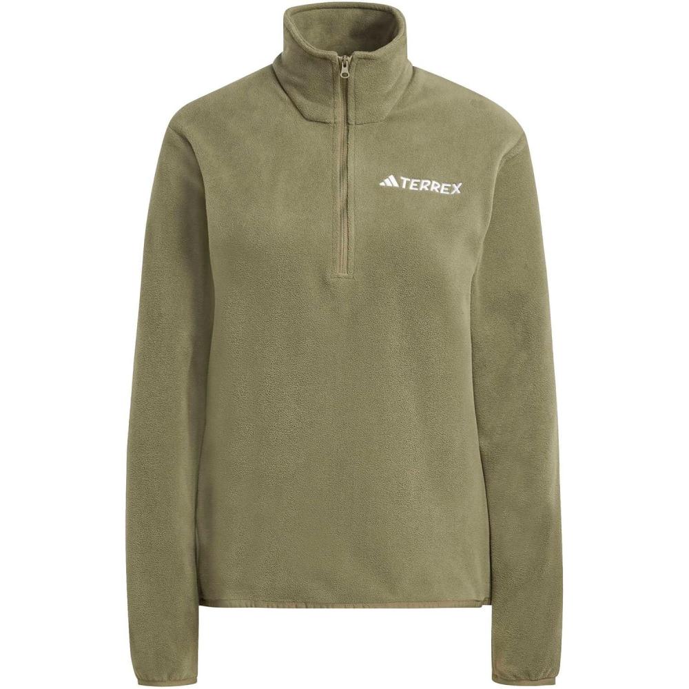 image:imageadidas Womens Terrex Multi Essentials Halfzip Fleece Hiking JacketOlive Strata