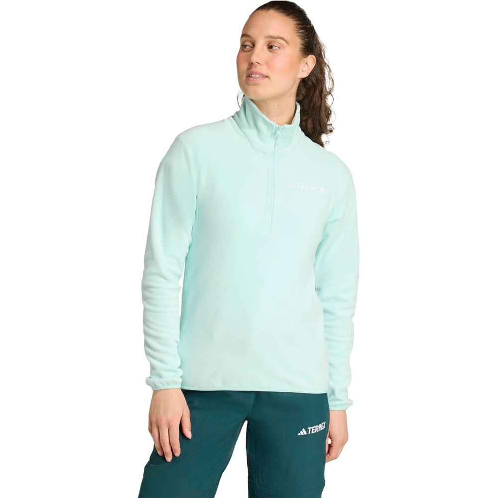 image:imageadidas Womens Terrex Multi Essentials Halfzip Fleece Hiking JacketSemi Flash Aqua