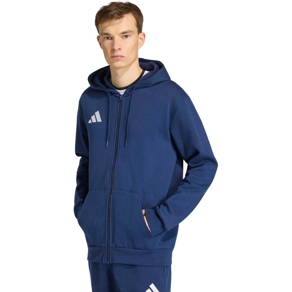 image:imageadidas mens Entrada 26 Fullzip HoodieTeam Navy BlueWhite