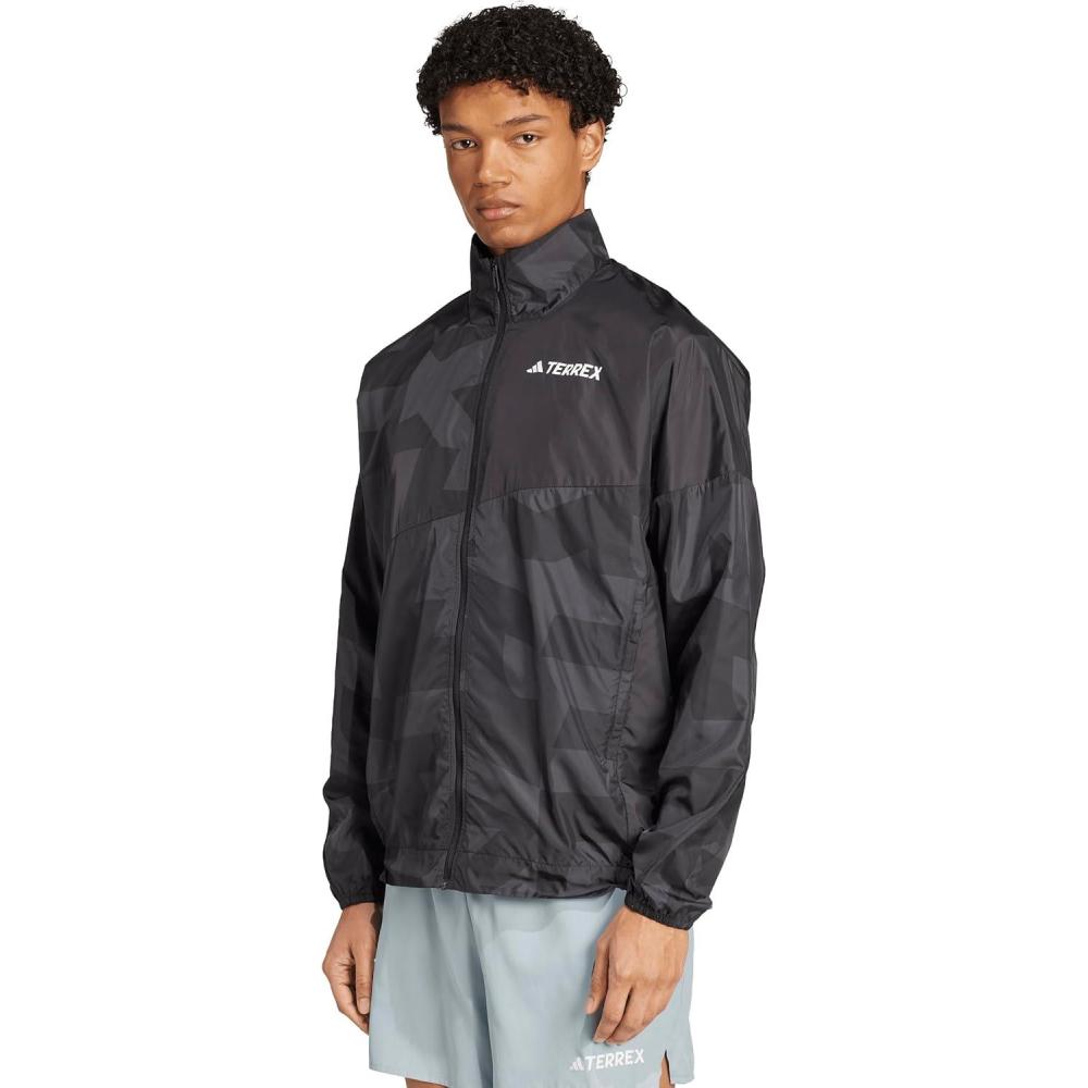 image:imageadidas mens Terrex Multi Printed Trail Running Wind JacketBlackCarbon