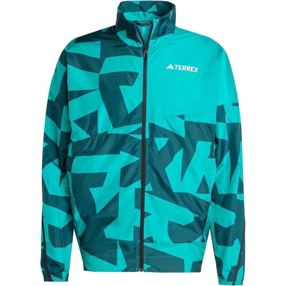 image:imageadidas mens Terrex Multi Printed Trail Running Wind JacketPure TealAurora Ivy