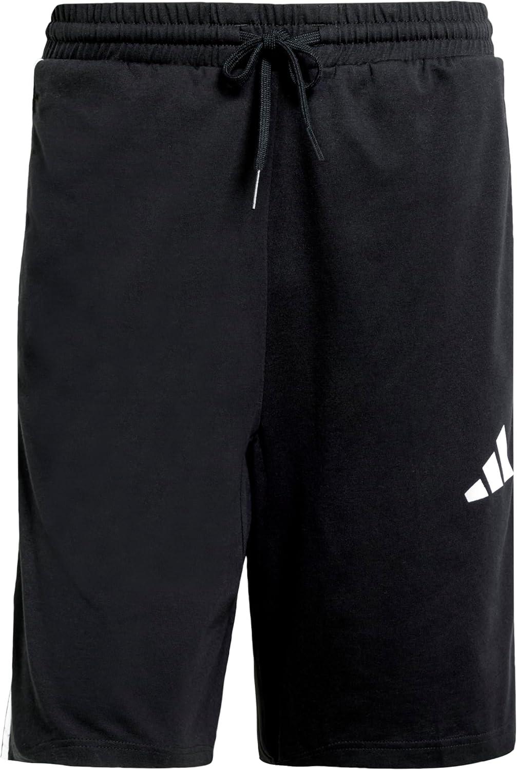 image:imageAdidas Mens Essentials 3Stripes Single Jersey 10inch ShortsBlackWhite