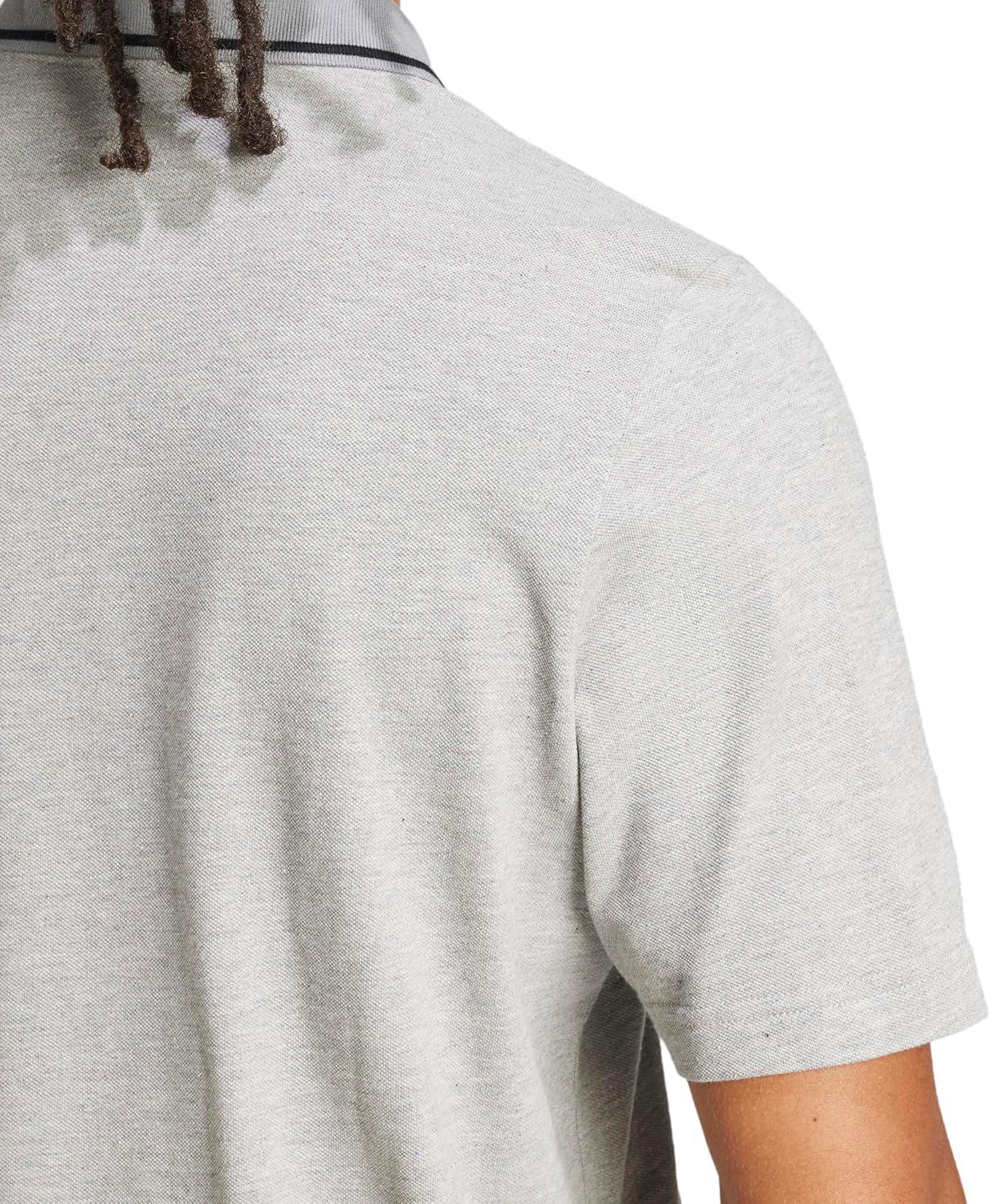 image:imageAdidas Mens Essentials Small Logo Pique Polo ShirtMedium Grey HeatherBlack