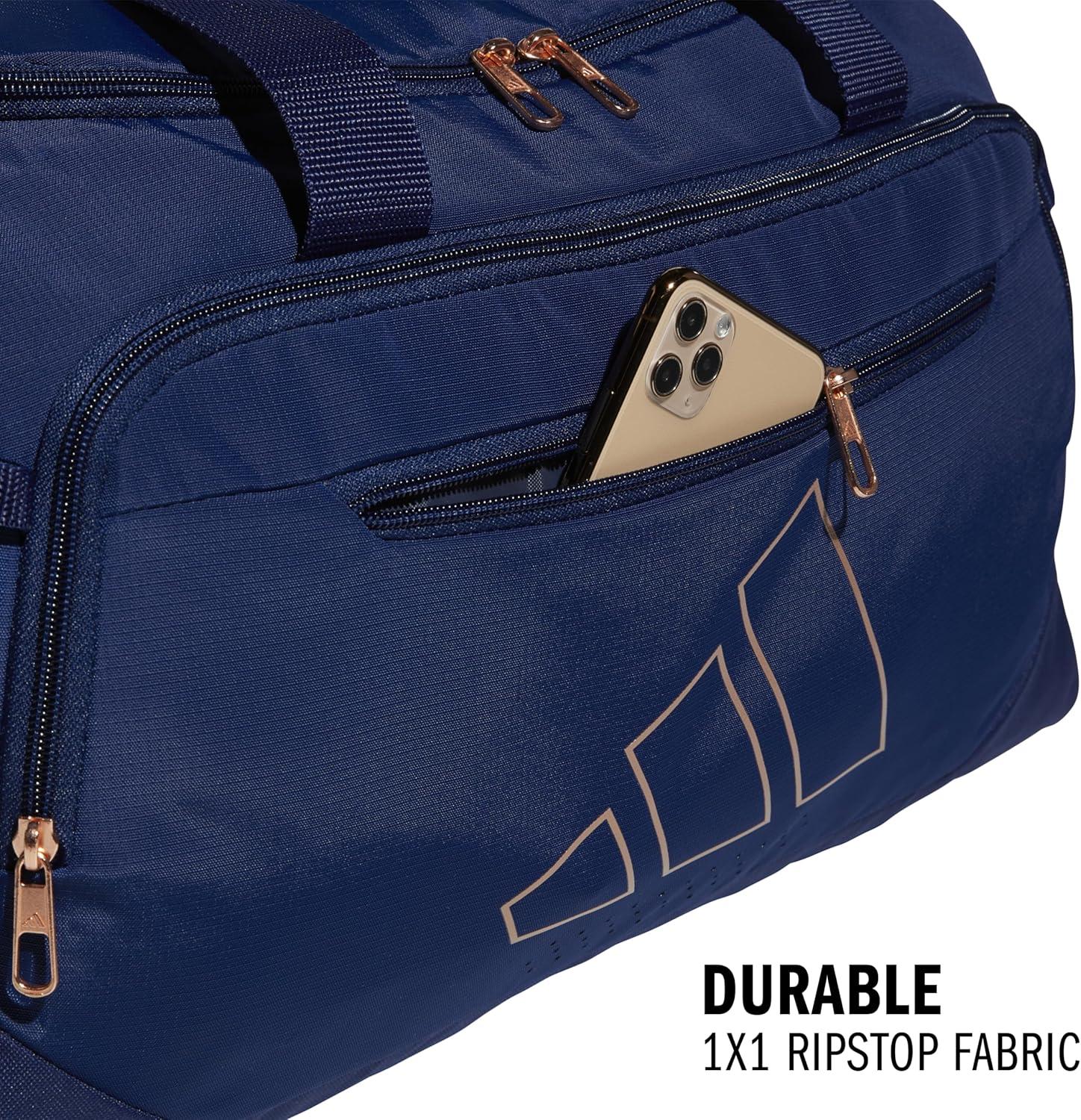 image:imageadidas Defender 5 Duffel Bag Premium Duffle for Sports Gym amp TravelDark BlueRose Gold
