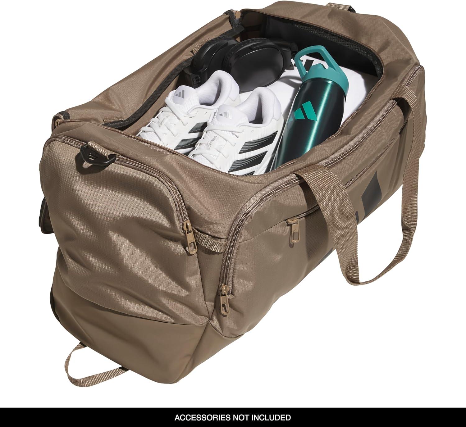 image:imageadidas Defender 5 Duffel Bag Premium Duffle for Sports Gym amp TravelKhaki SixBlack