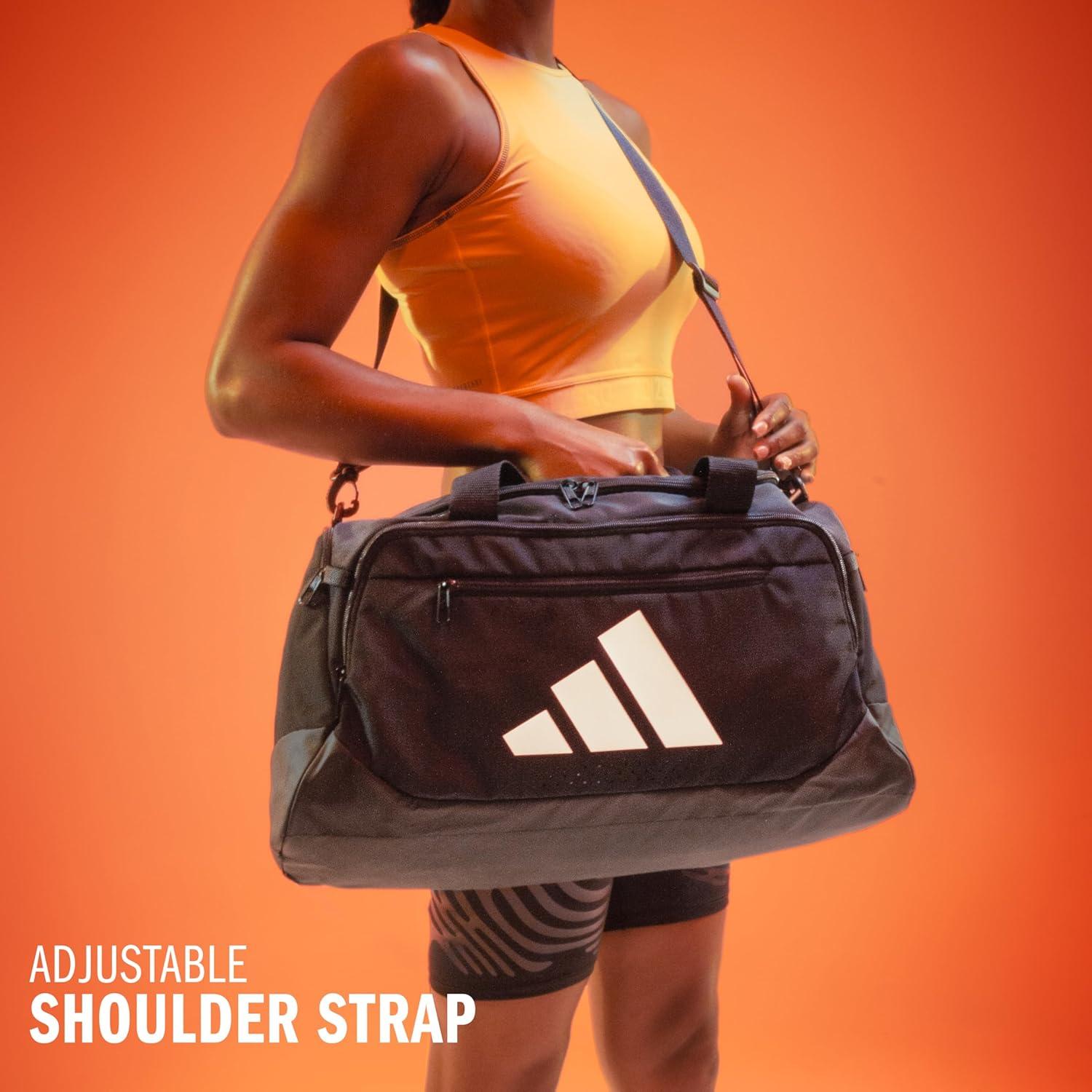 image:imageadidas Defender 5 Duffel Bag Premium Duffle for Sports Gym amp TravelSilver GreenWhite