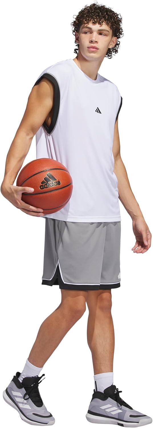 image:imageadidas Mens Badge of Sport Basketball Shorts Scarle SGreyBlack