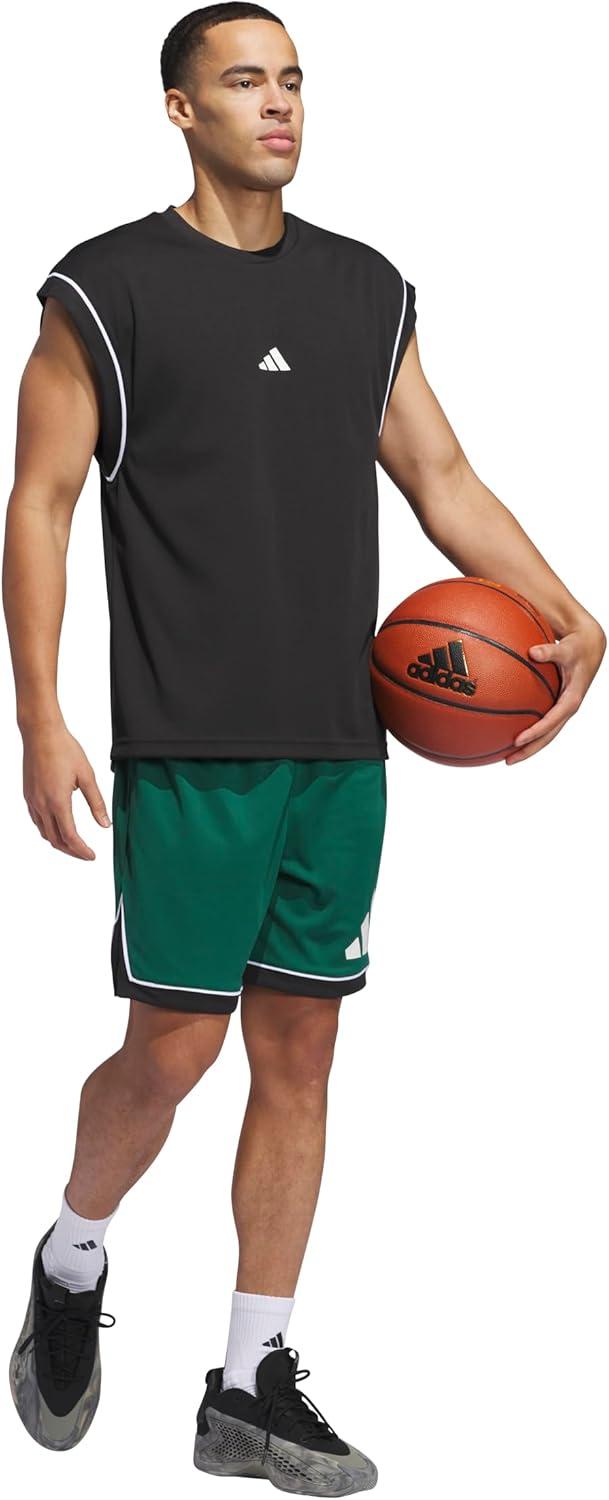 image:imageadidas Mens Badge of Sport Basketball Shorts Scarle STeam Dark GreenBlack