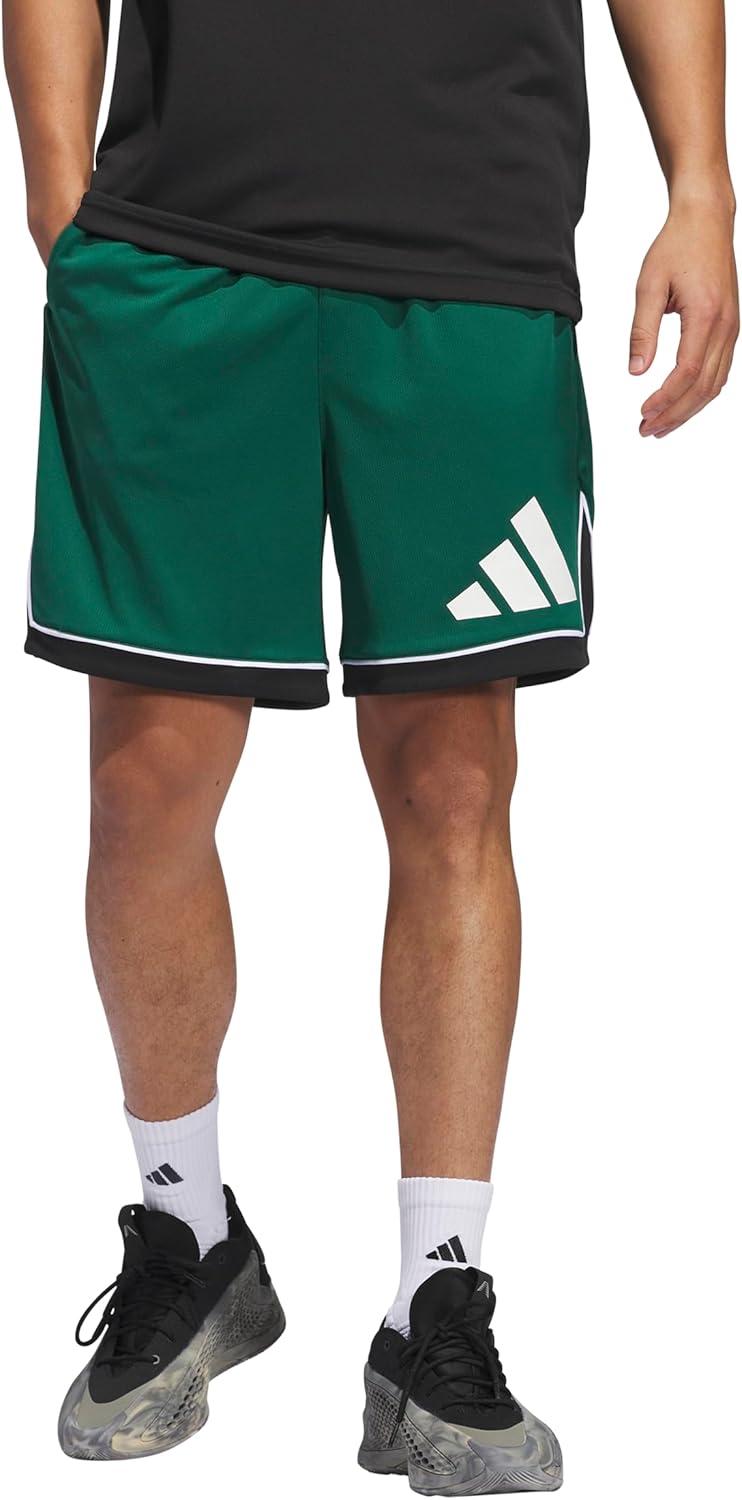 image:imageadidas Mens Badge of Sport Basketball Shorts Scarle STeam Dark GreenBlack
