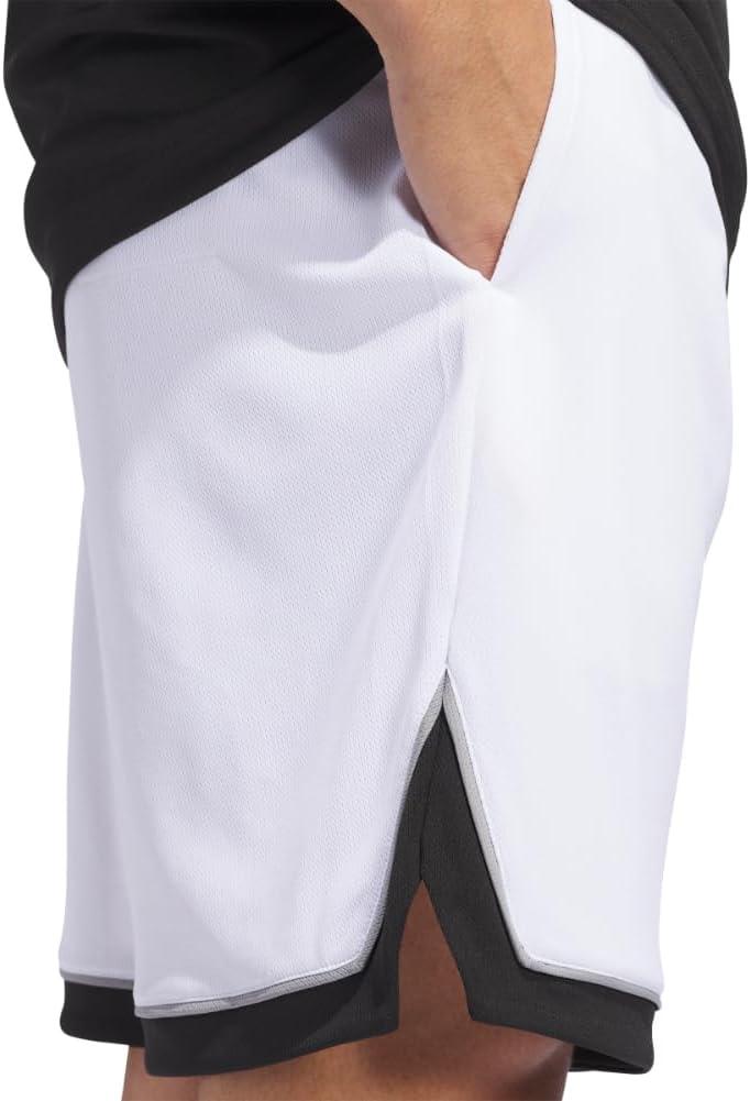 image:imageadidas Mens Badge of Sport Basketball Shorts Scarle SWhiteBlack