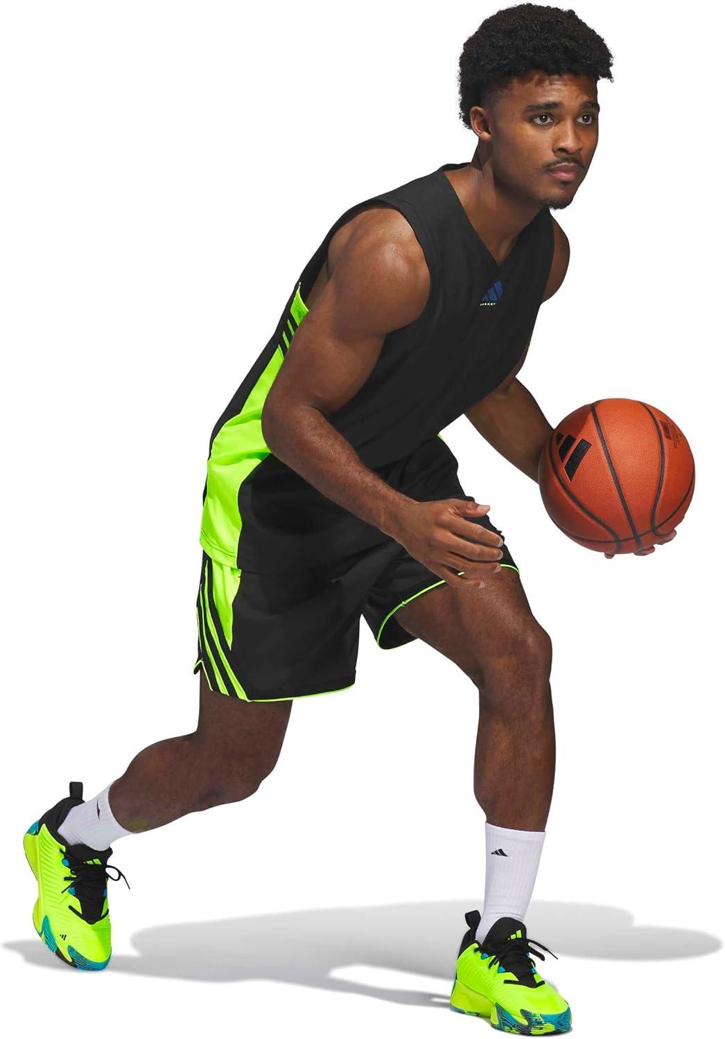 image:imageadidas Mens Crazylite Basketball ShortsBlackLucid Lemon