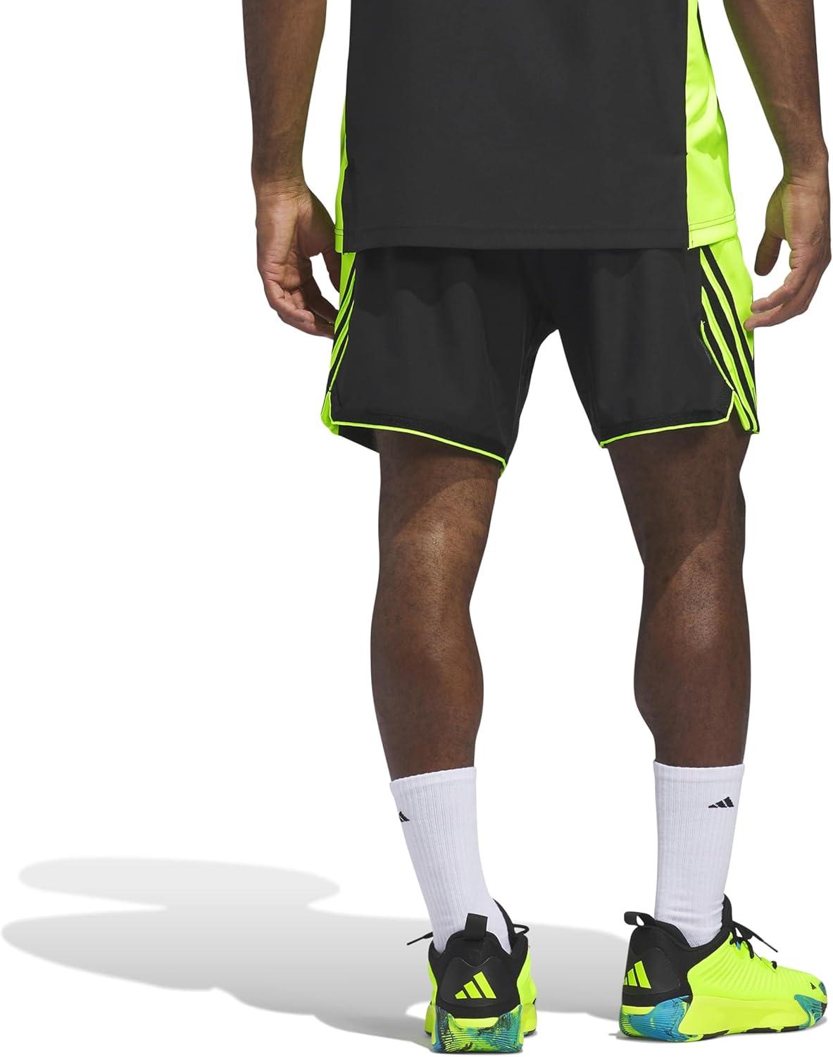 image:imageadidas Mens Crazylite Basketball ShortsBlackLucid Lemon