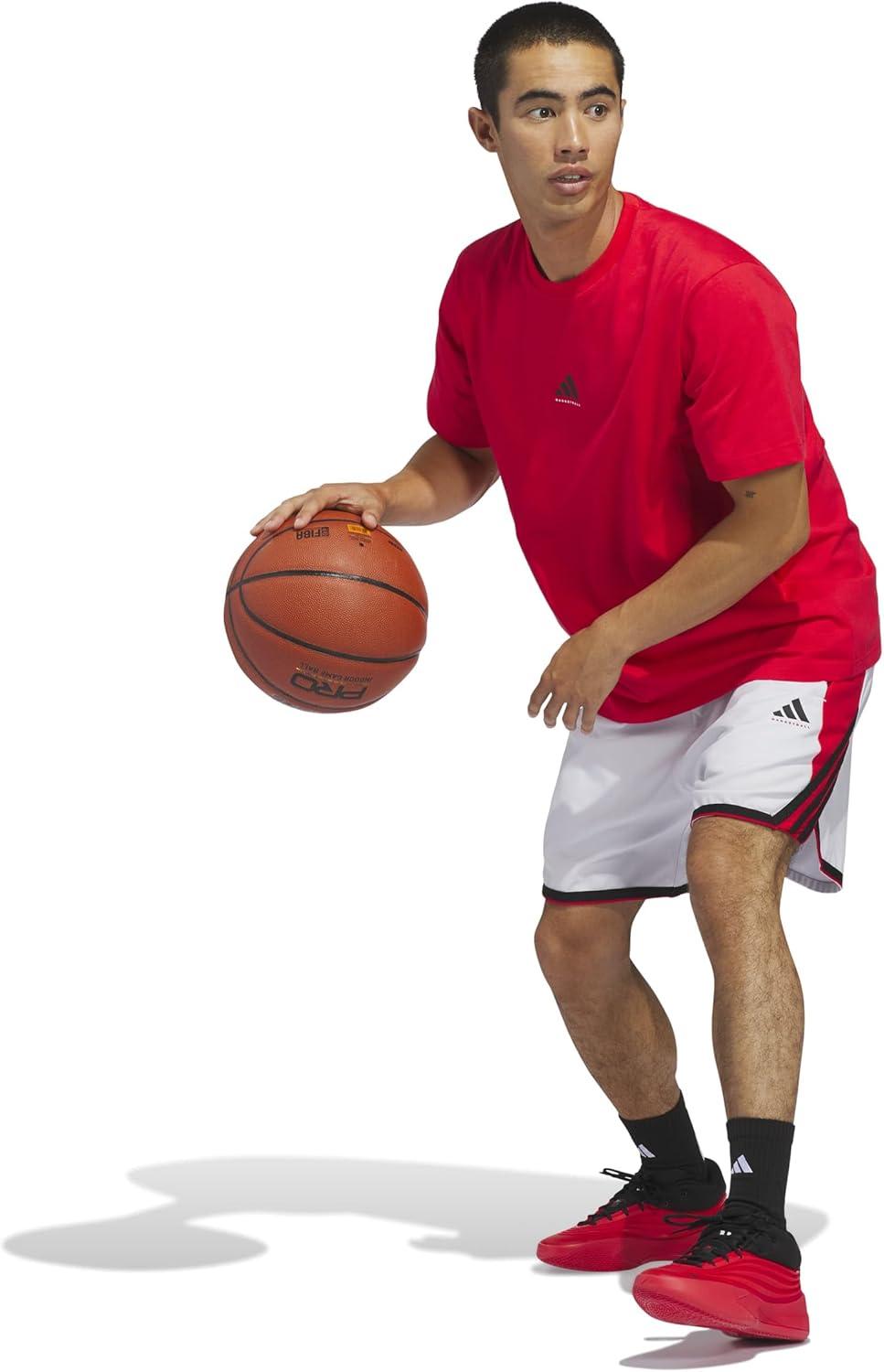 image:imageadidas Mens Crazylite Basketball ShortsDash GreyPure Ruby