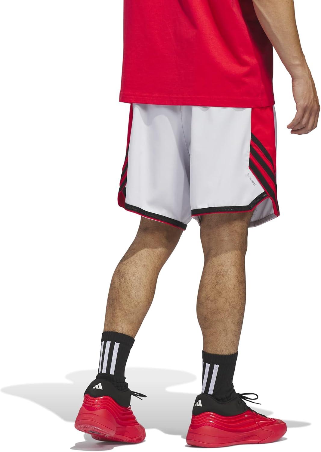 image:imageadidas Mens Crazylite Basketball ShortsDash GreyPure Ruby