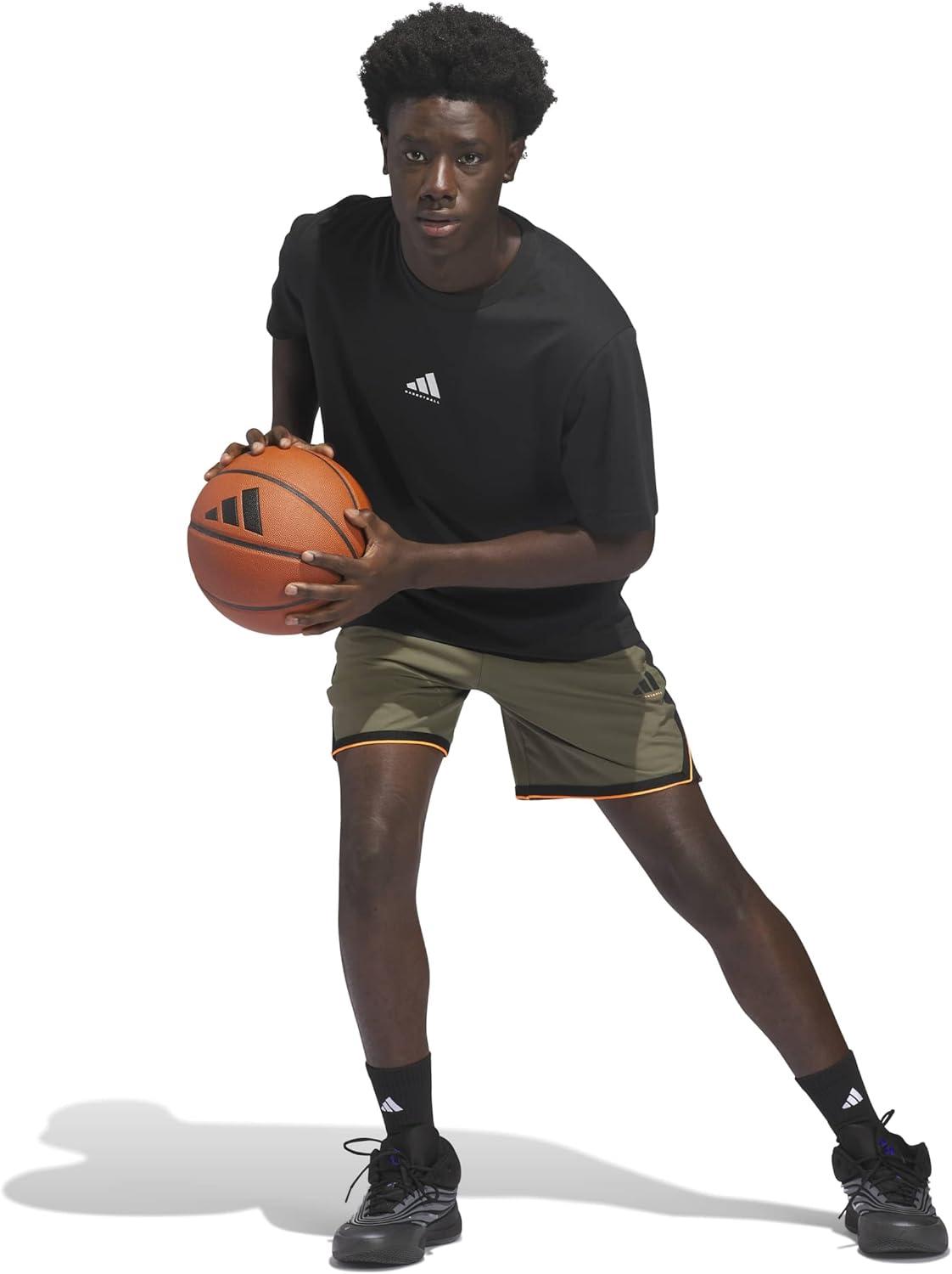 image:imageadidas Mens Crazylite Basketball ShortsOlive StrataLucid Orange