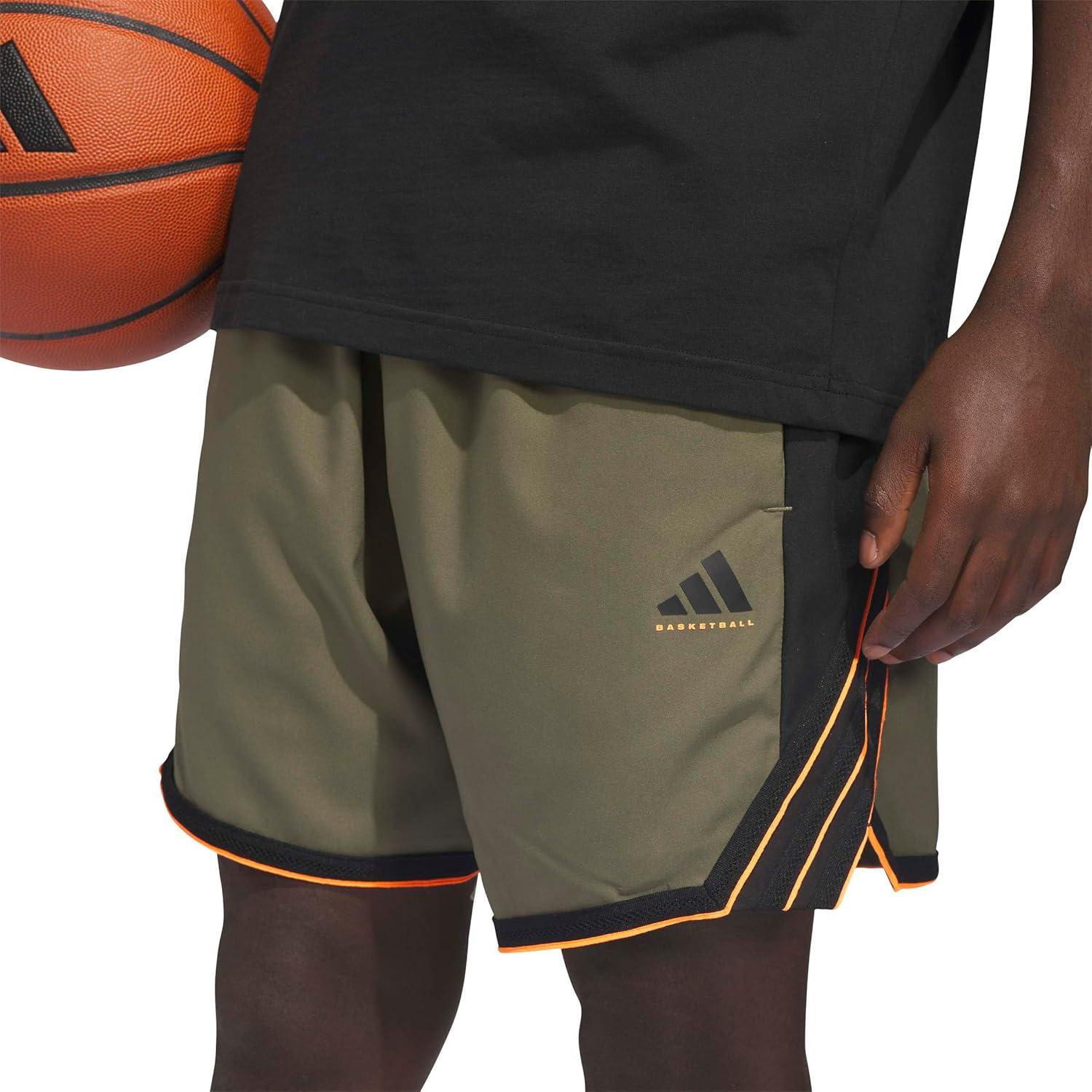 image:imageadidas Mens Crazylite Basketball ShortsOlive StrataLucid Orange