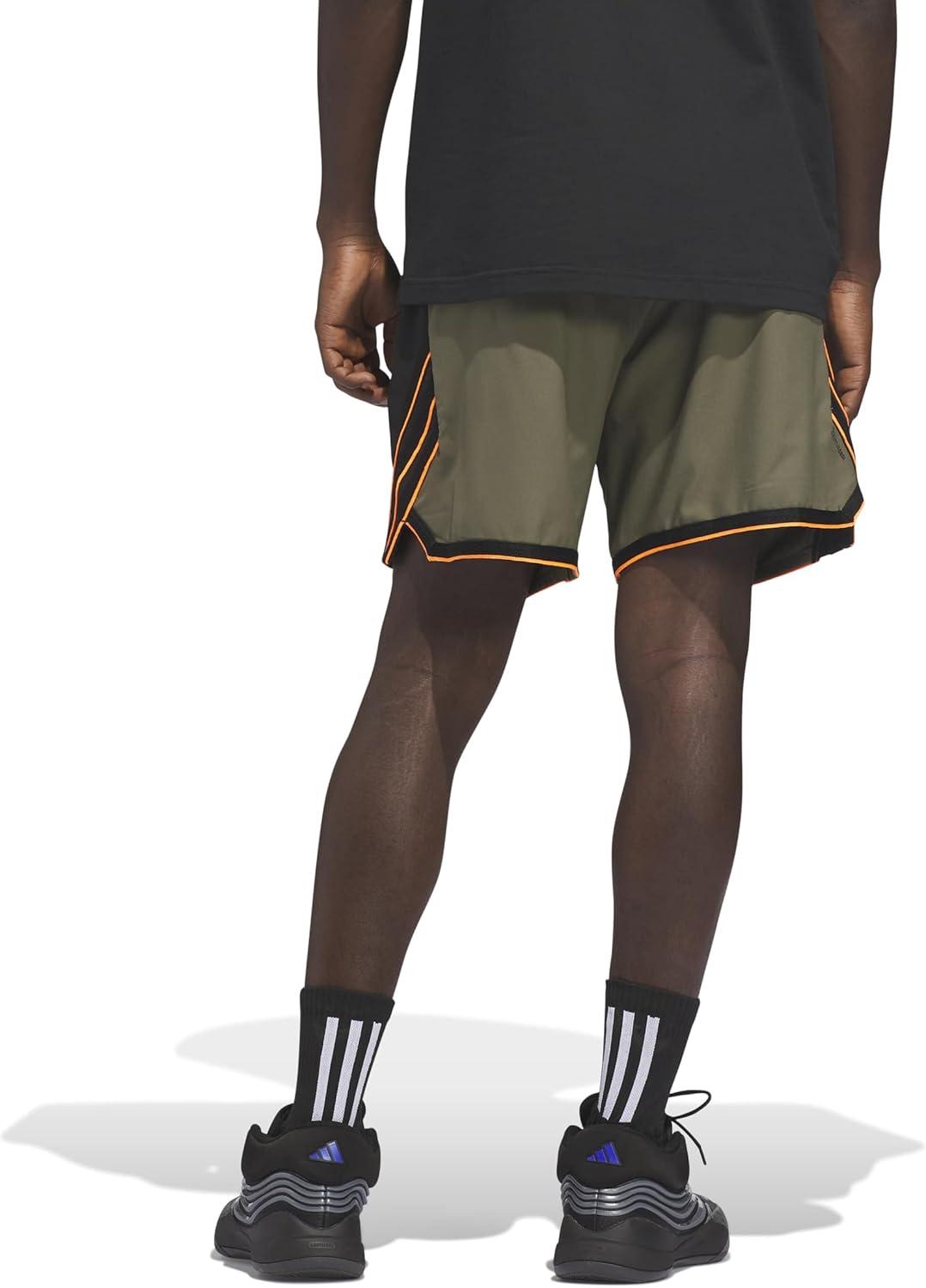 image:imageadidas Mens Crazylite Basketball ShortsOlive StrataLucid Orange