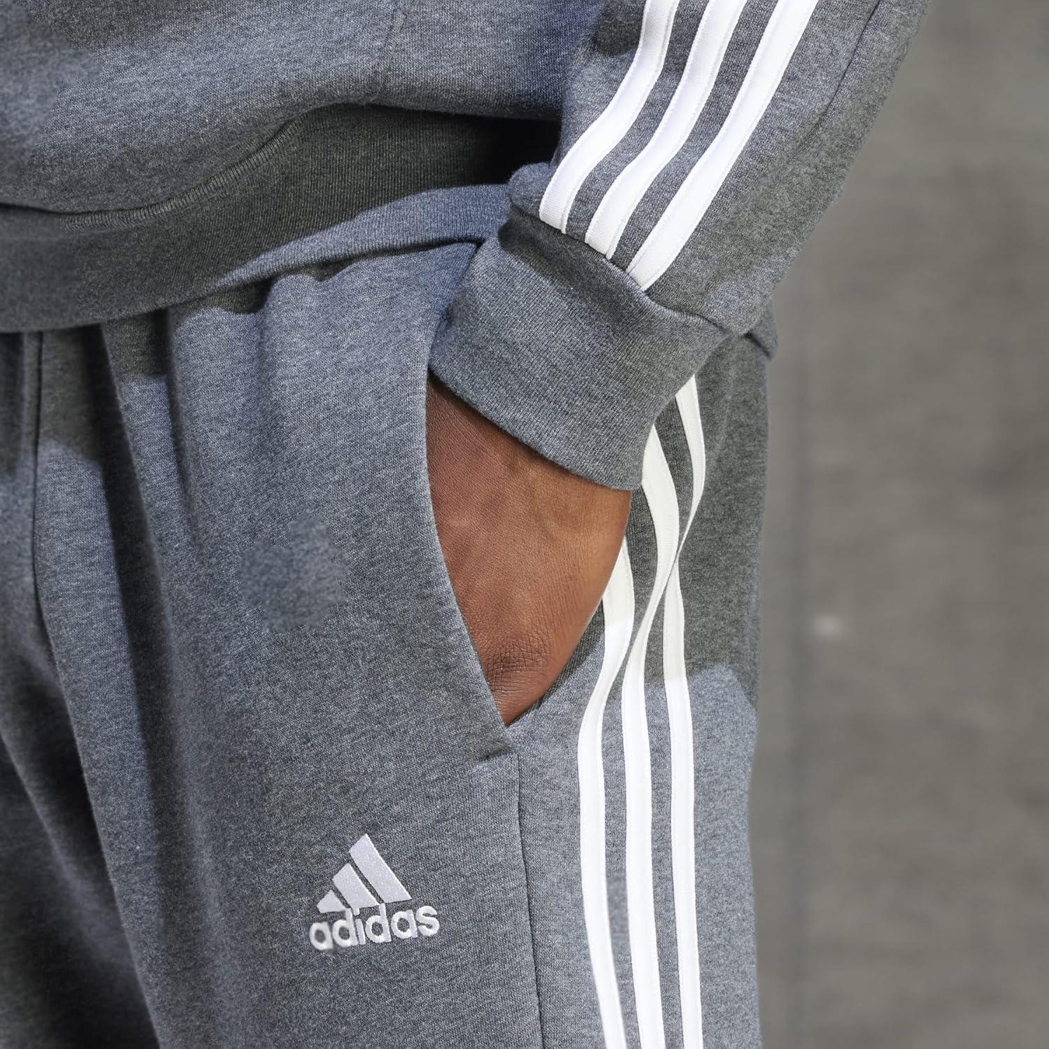 image:imageadidas Mens Essentials 3Stripes Regular Tricot PantsDark Grey Heather