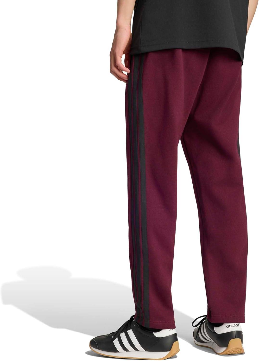 image:imageadidas Mens Essentials 3Stripes Regular Tricot PantsMaroonBlack