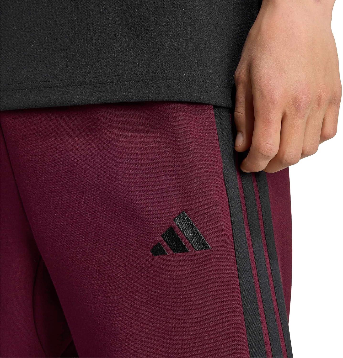 image:imageadidas Mens Essentials 3Stripes Regular Tricot PantsMaroonBlack