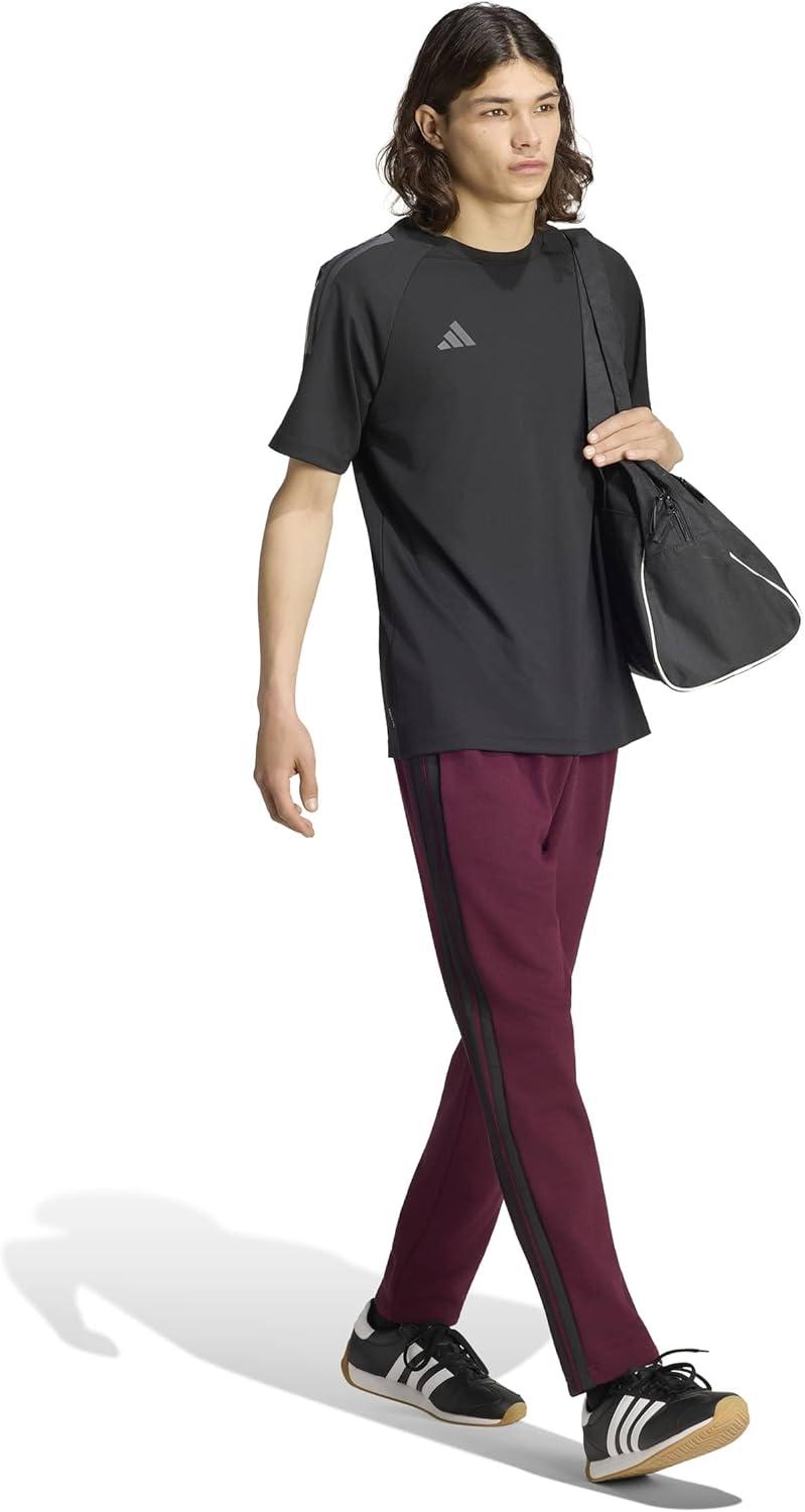 image:imageadidas Mens Essentials 3Stripes Regular Tricot PantsMaroonBlack
