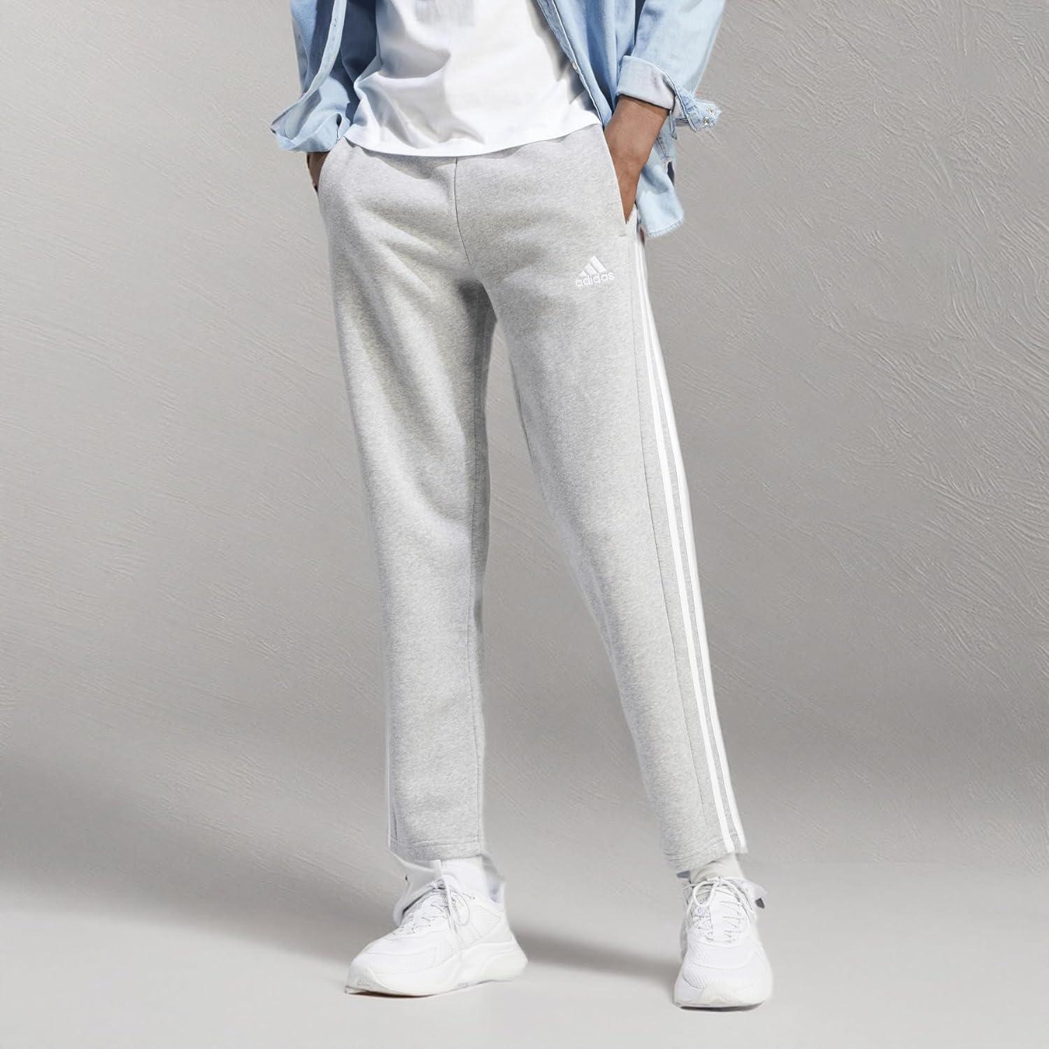 image:imageadidas Mens Essentials 3Stripes Regular Tricot PantsMedium Grey Heather