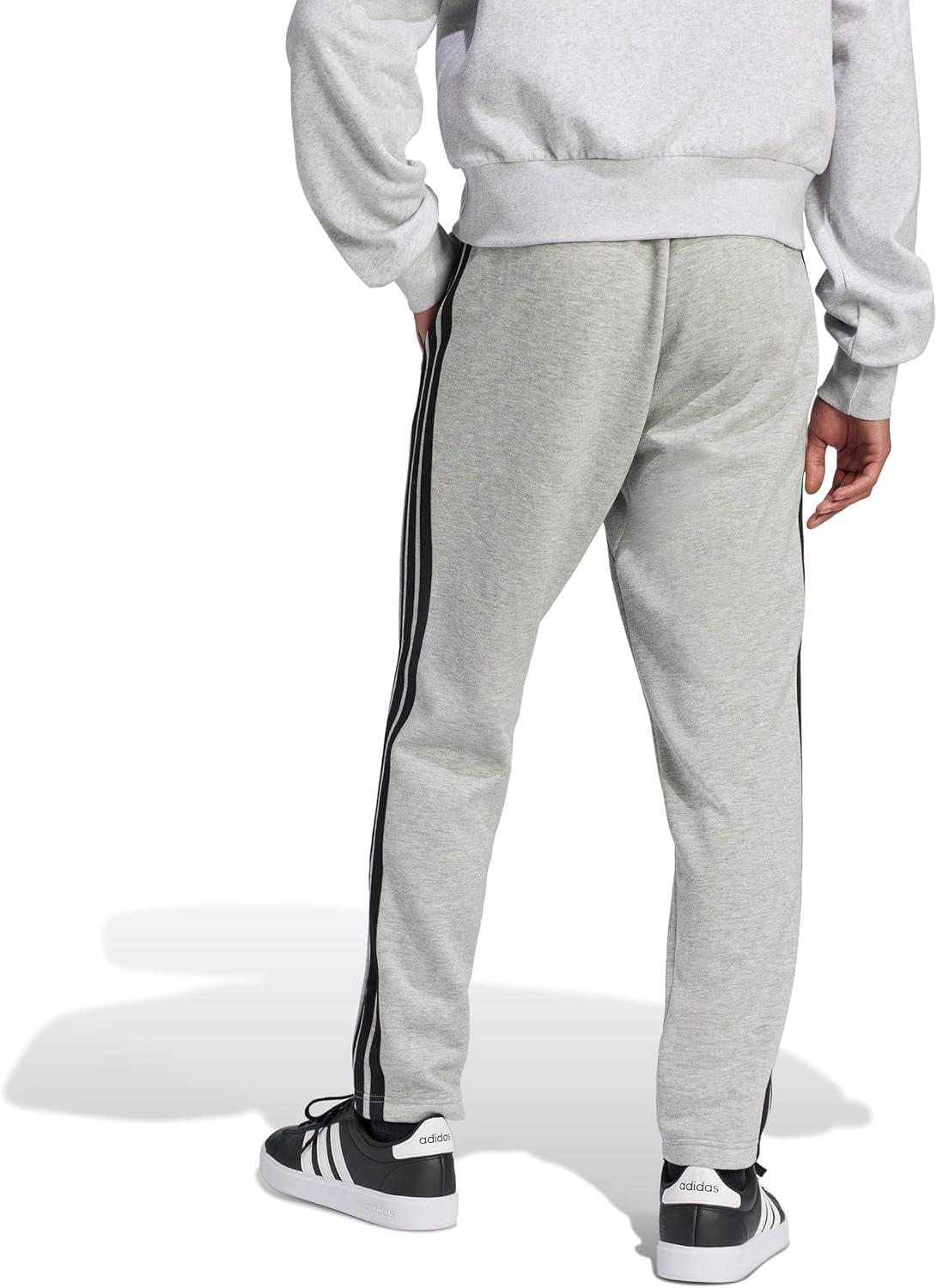 image:imageadidas Mens Essentials 3Stripes Regular Tricot PantsMedium Grey HeatherBlack