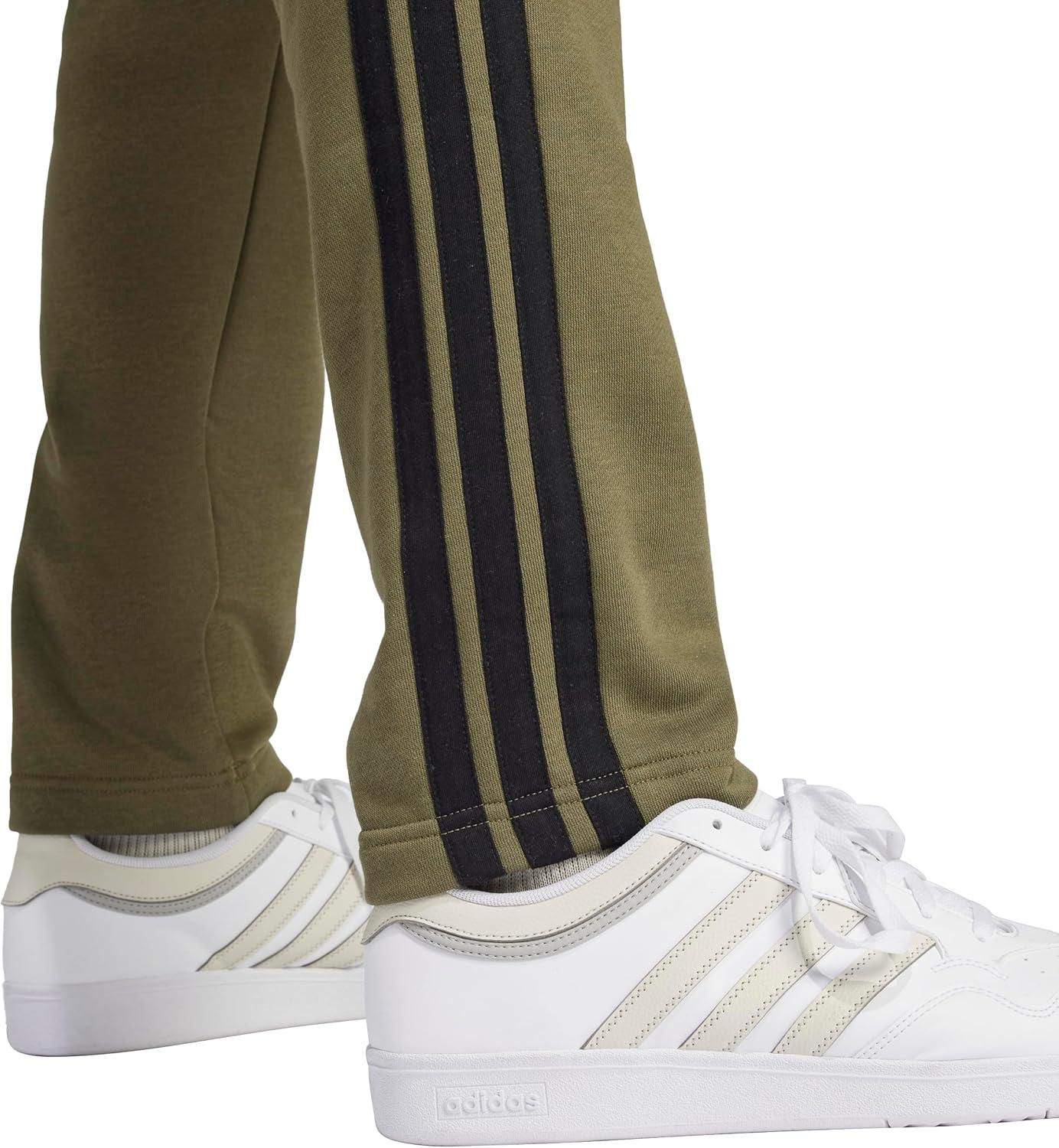 image:imageadidas Mens Essentials 3Stripes Regular Tricot PantsOlive StrataBlack