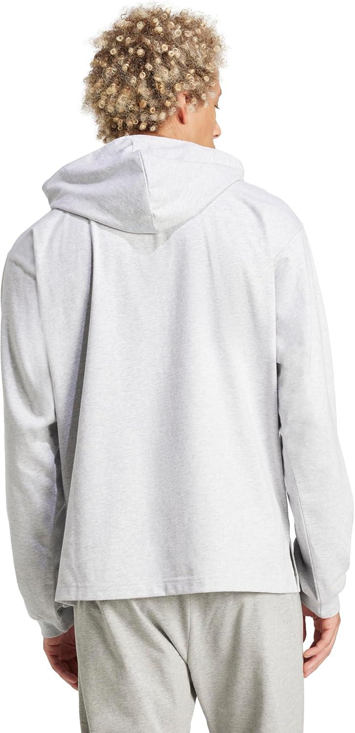 image:imageadidas Mens Essentials Big Logo Single Jersey HoodieLight Grey HeatherBlack