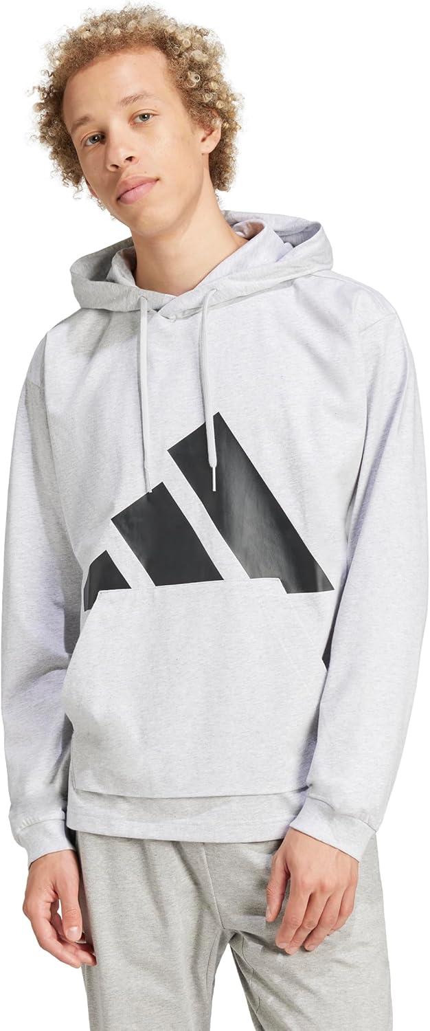 image:imageadidas Mens Essentials Big Logo Single Jersey HoodieLight Grey HeatherBlack