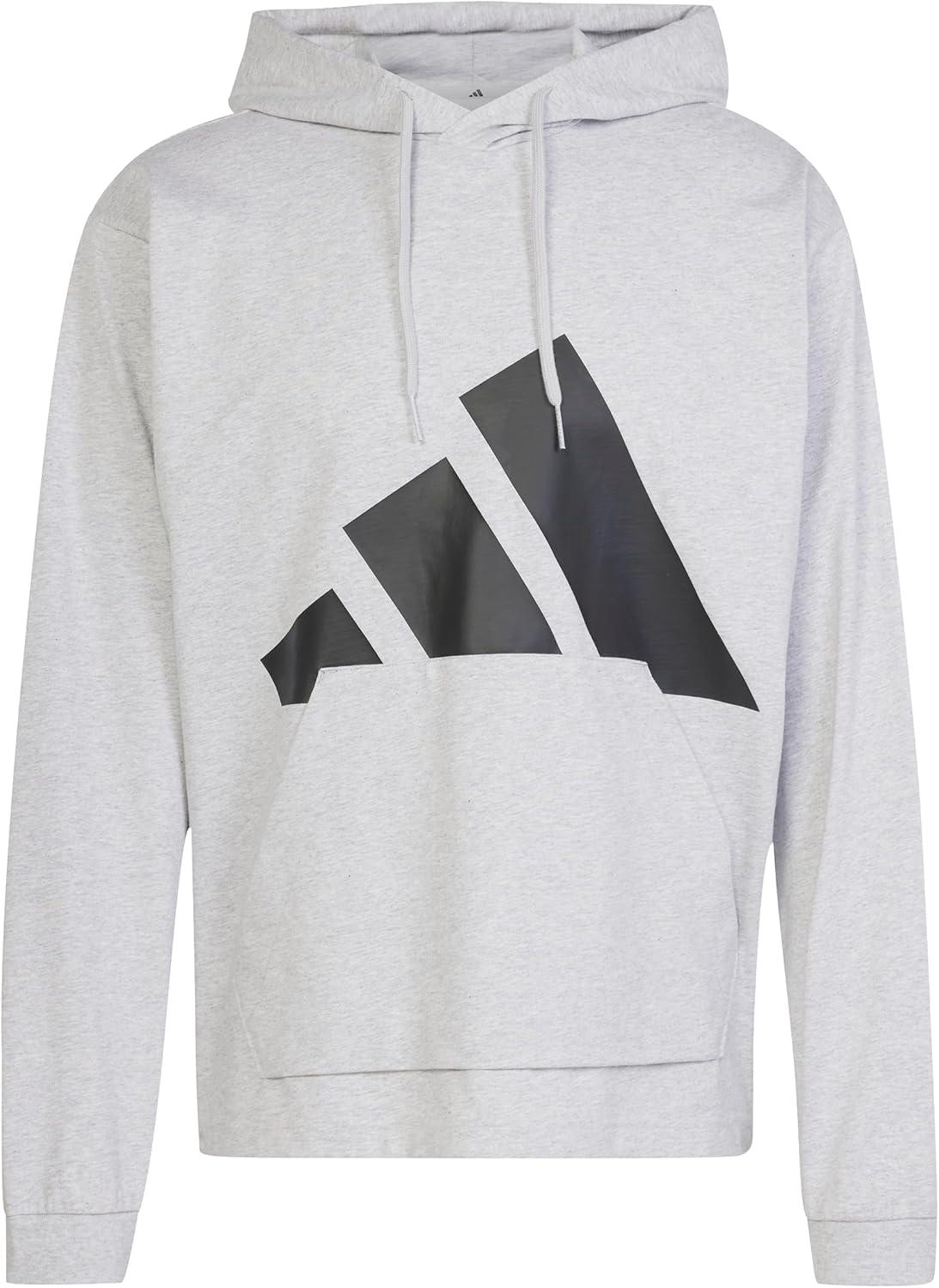 image:imageadidas Mens Essentials Big Logo Single Jersey HoodieLight Grey HeatherBlack