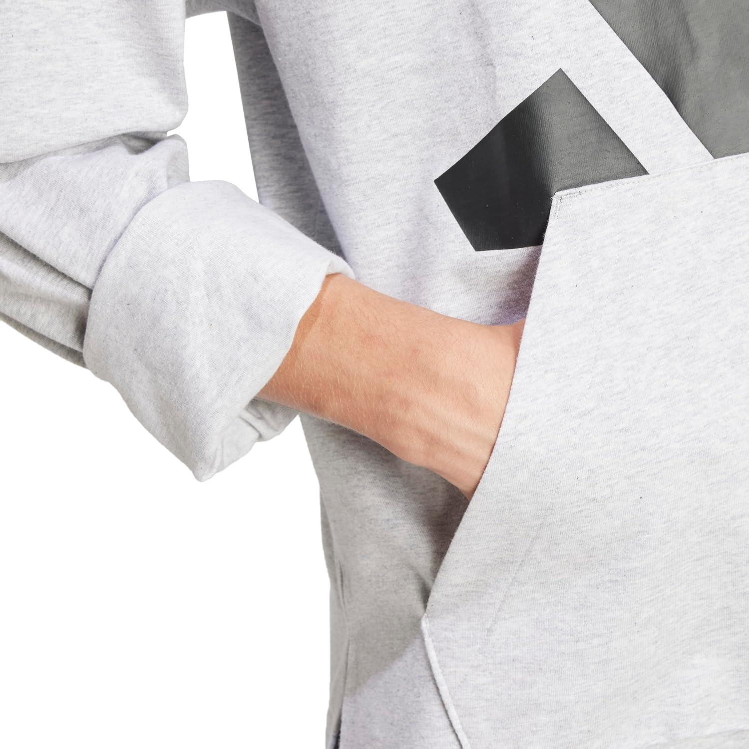 image:imageadidas Mens Essentials Big Logo Single Jersey HoodieLight Grey HeatherBlack
