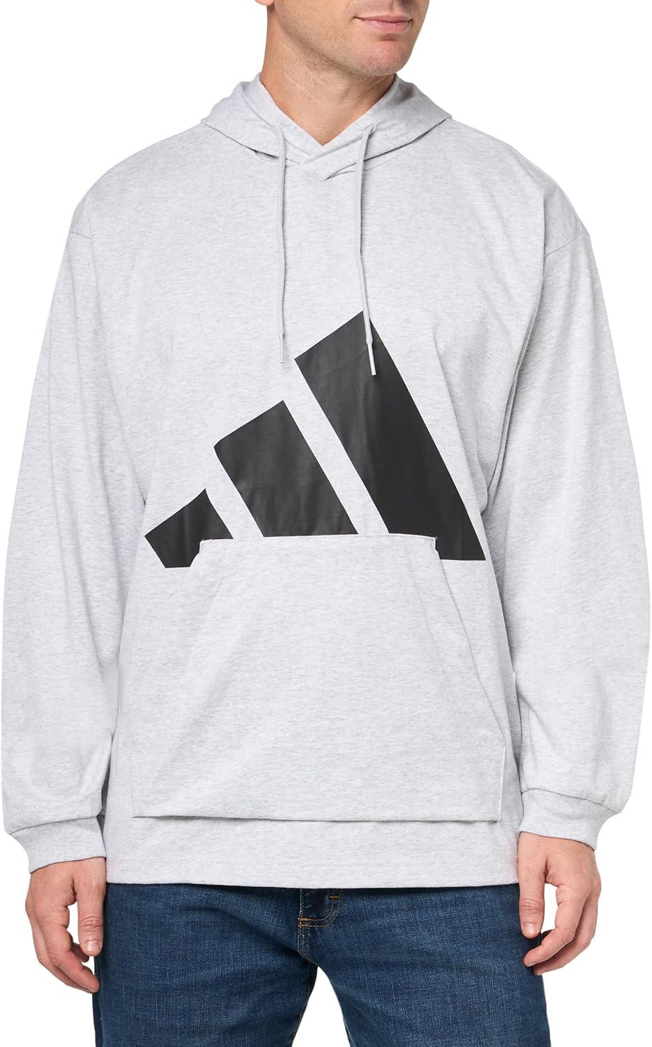 image:imageadidas Mens Essentials Big Logo Single Jersey HoodieLight Grey HeatherBlack