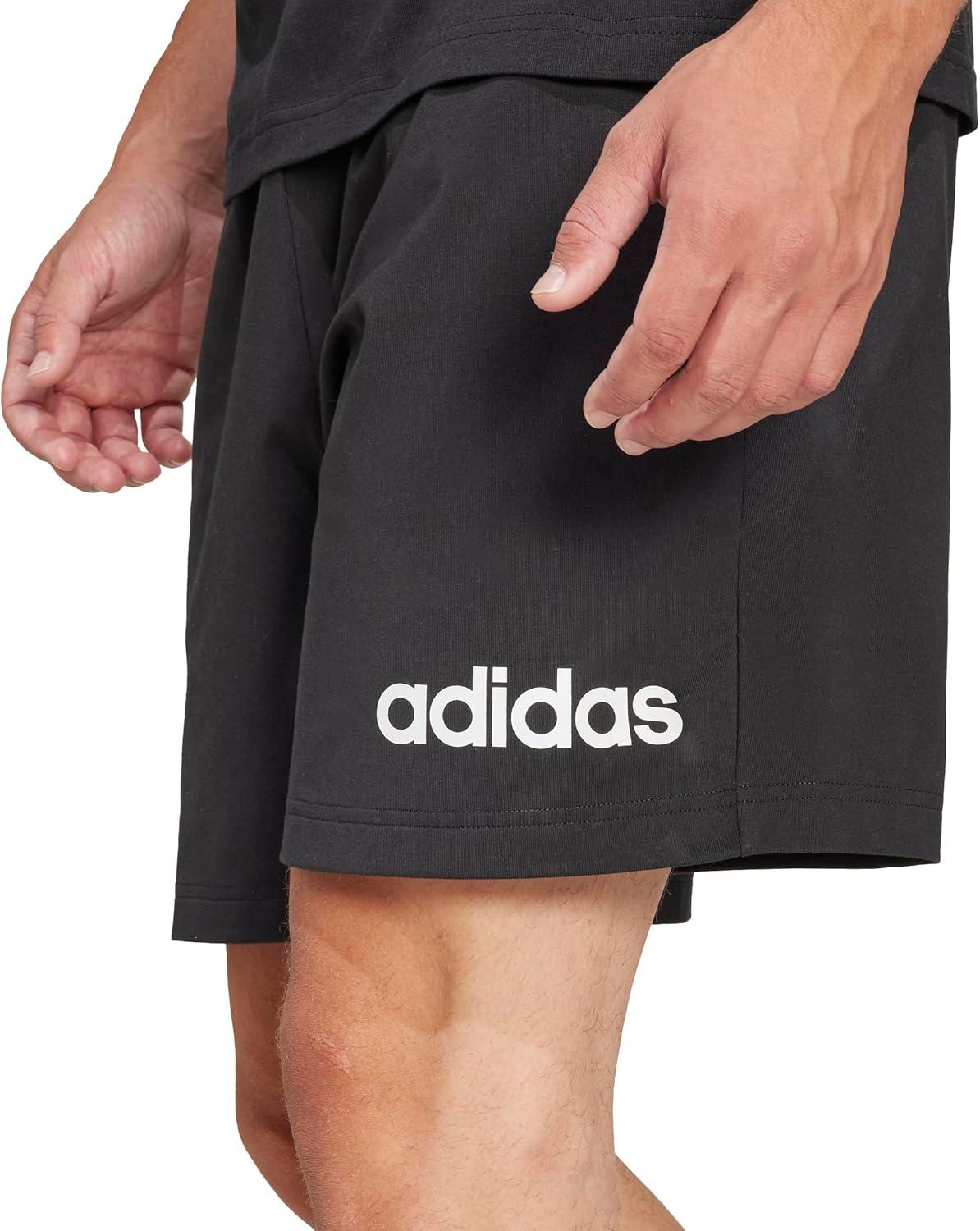image:imageadidas Mens Essentials Linear Single Jersey 7inch ShortsBlackWhite