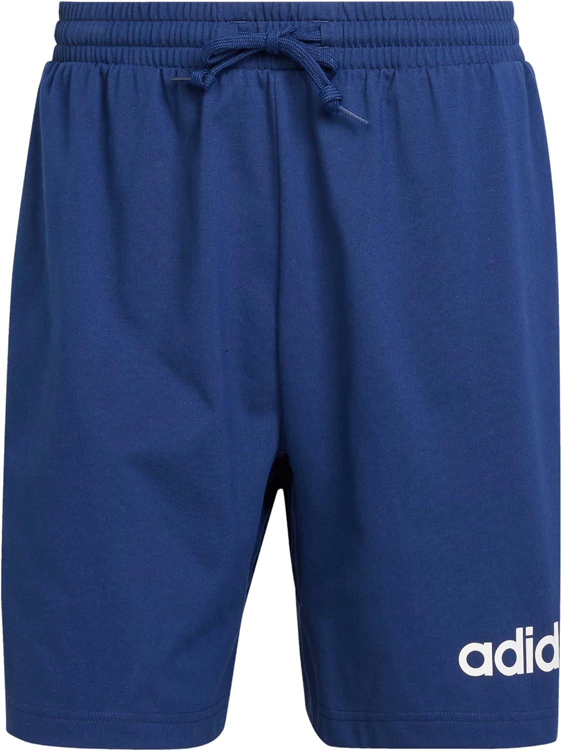 image:imageadidas Mens Essentials Linear Single Jersey 7inch ShortsDark BlueWhite